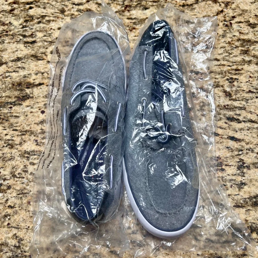 NWT Tommy Hilfiger Petes Men's Gray Boat Shoes Slip On Lace Up Size 11.5‎